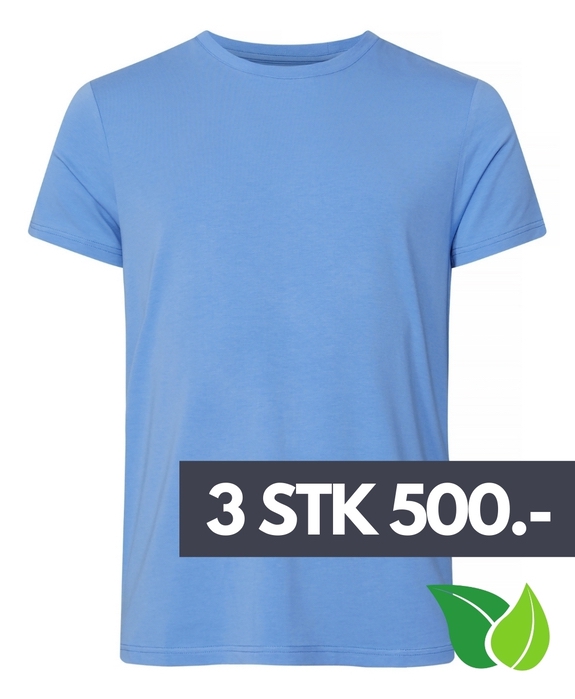 Resteröds Bambus R-neck t-shirt - Aqua Blue